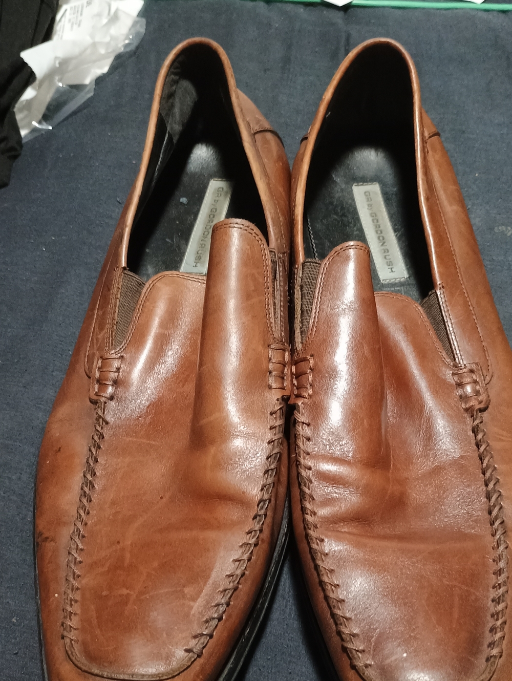 Gordon Rush Tan/Brown Leather Slip-On Loafers (258)